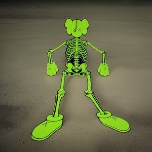 KAWS "HALLOWEEN SKELETON" Board Full Body Cutout Wall Ornament